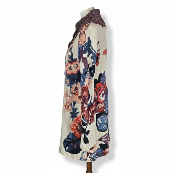 Rare Anthro Sleeping On Snow Embroidered Cardigan Sweater - Picture 5 of 8